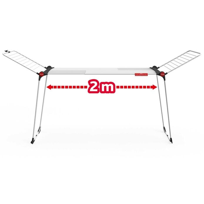 Vileda Infinity Flex Indoor Drying Rack, XXL Lines Over 2 Meters, Stable and Sturdy, Easy to Transport, with Sock Holder