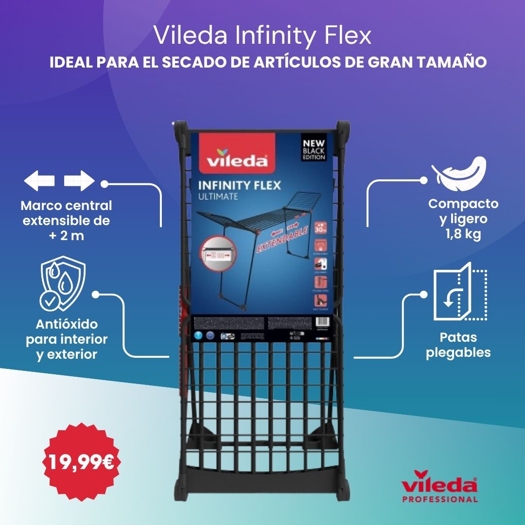 Tendedero de interior Vileda Infinity Flex® Cuerdas XXL más de