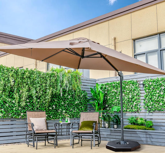 Parasol de Jardin avec Lumière LED Solaire 3x3