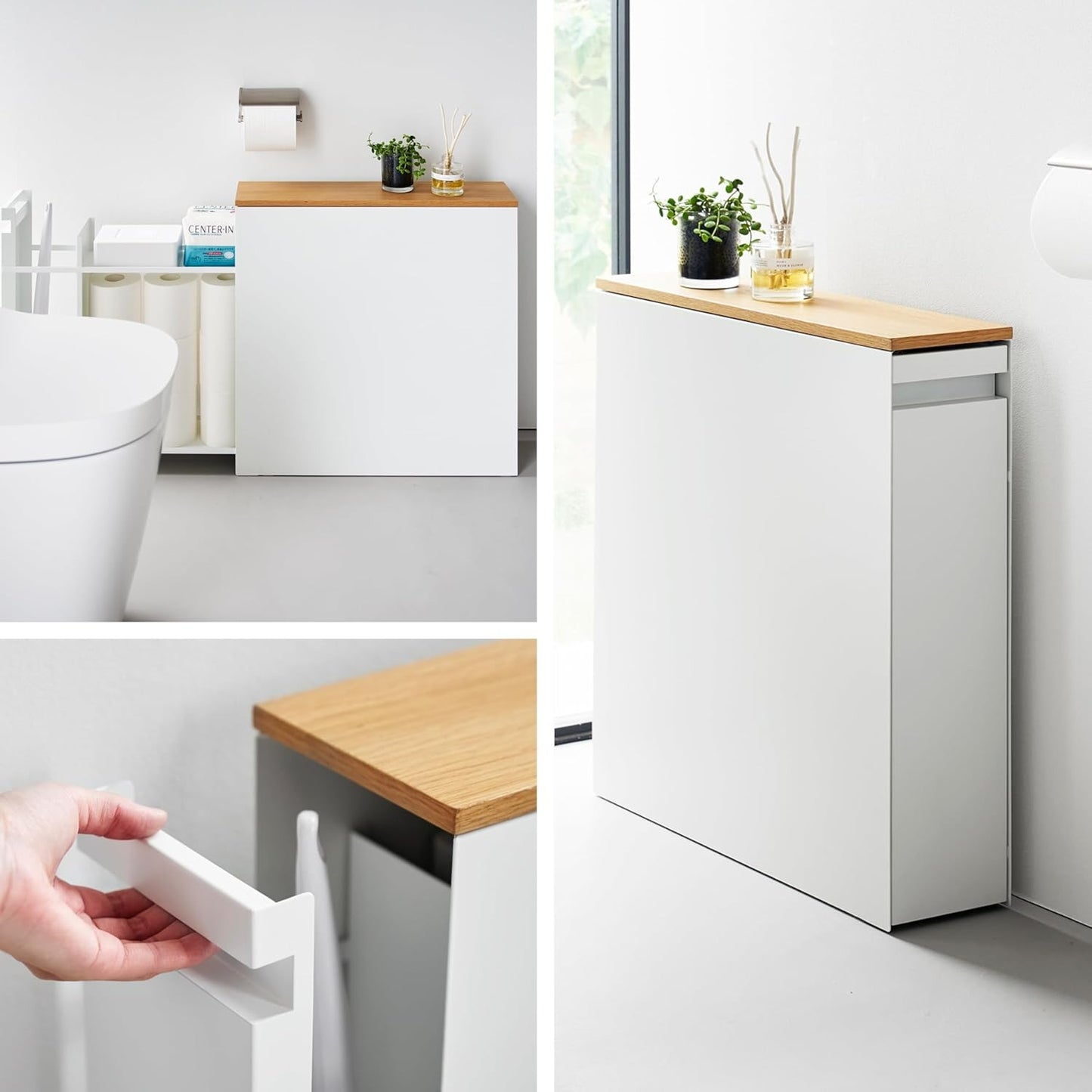 Étagère coulissante en acier avec plateau en bois